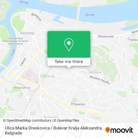 Ulica Marka Oreskovica / Bulevar Kralja Aleksandra map