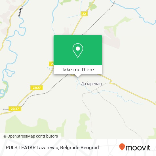 PULS TEATAR Lazarevac map