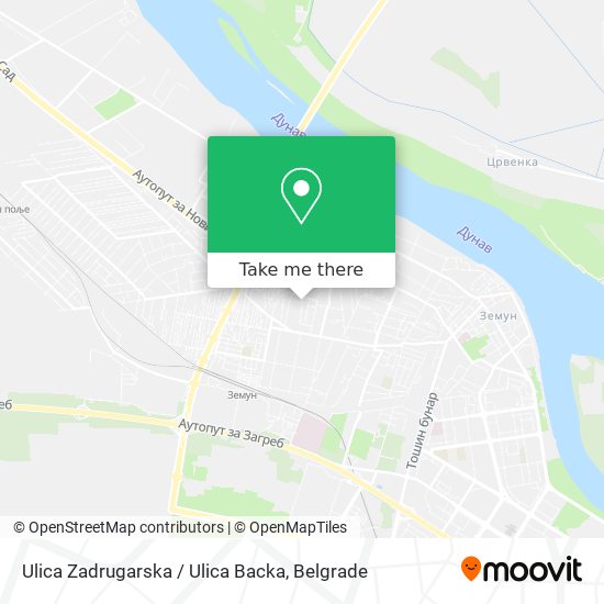 Ulica Zadrugarska / Ulica Backa map