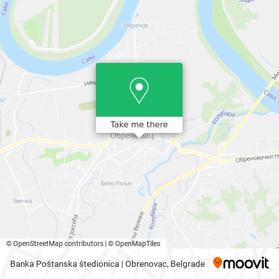 Banka Poštanska štedionica | Obrenovac map