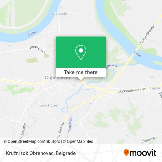 Kružni tok Obrenovac map