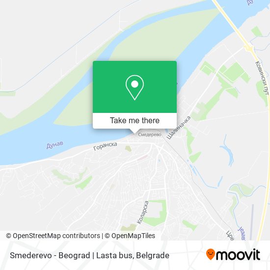 Smederevo - Beograd | Lasta bus map