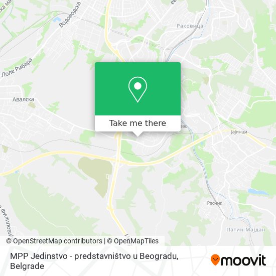 MPP Jedinstvo - predstavništvo u Beogradu map
