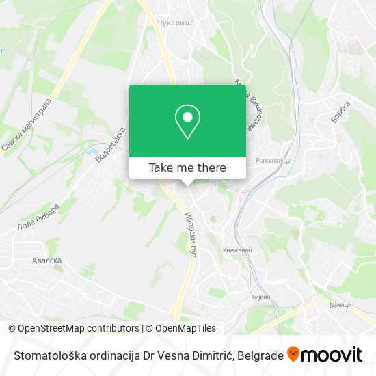 Stomatološka ordinacija Dr Vesna Dimitrić map