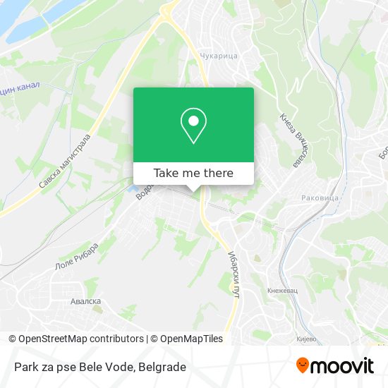 Park za pse Bele Vode map