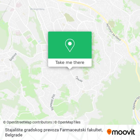 Stajalište gradskog prevoza Farmaceutski fakultet map