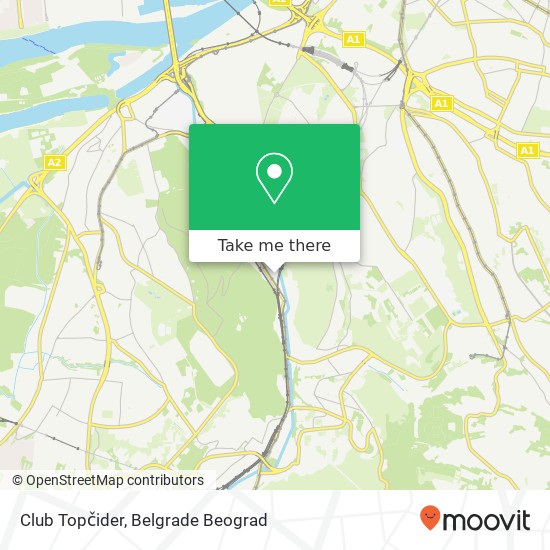 Club Topčider map