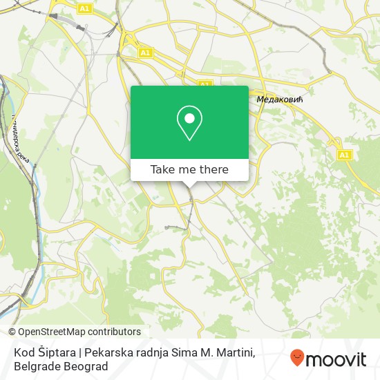 Kod Šiptara | Pekarska radnja Sima M. Martini map