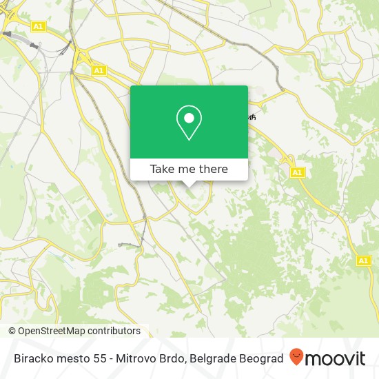 Biracko mesto 55 - Mitrovo Brdo map