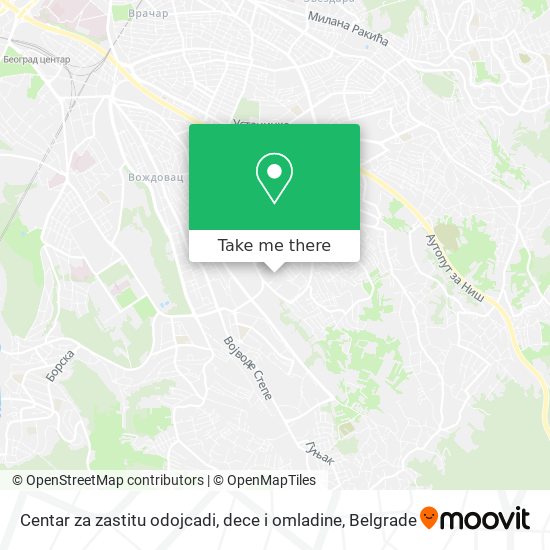 Centar za zastitu odojcadi, dece i omladine map