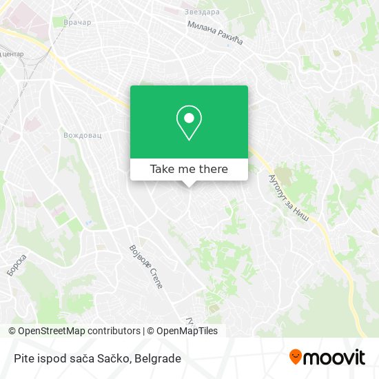 Pite ispod sača Sačko map