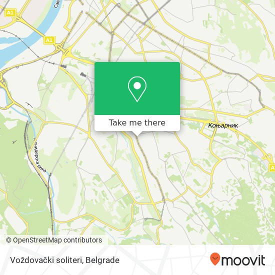 Voždovački soliteri map