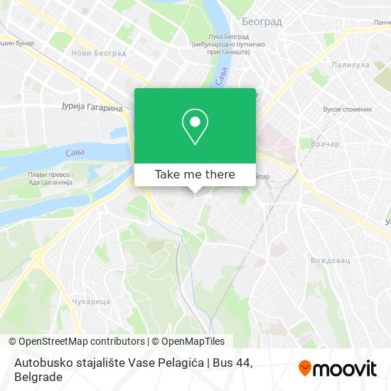 Autobusko stajalište Vase Pelagića | Bus 44 map