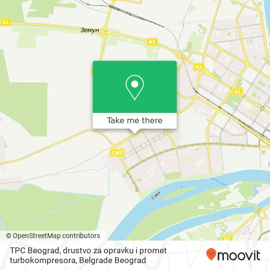 TPC Beograd, drustvo za opravku i promet turbokompresora map