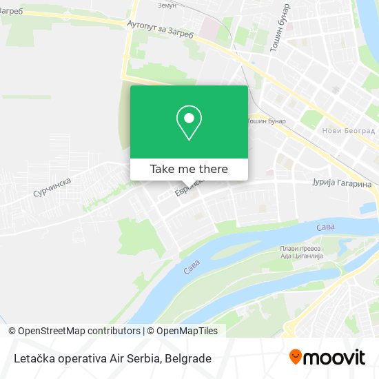 Letačka operativa Air Serbia map