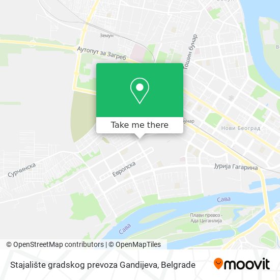 Stajalište gradskog prevoza Gandijeva map