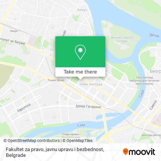 Fakultet za pravo, javnu upravu i bezbednost map