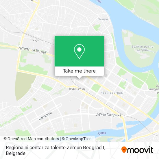 Regionalni centar za talente Zemun Beograd I map