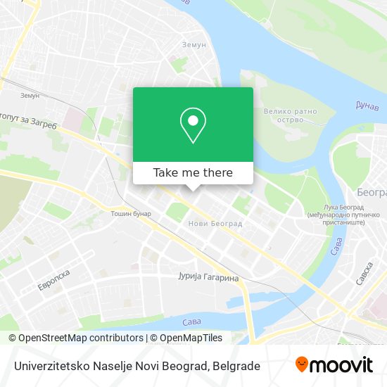 Univerzitetsko Naselje Novi Beograd map