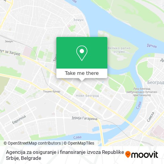 Agencija za osiguranje i finansiranje izvoza Republike Srbije map