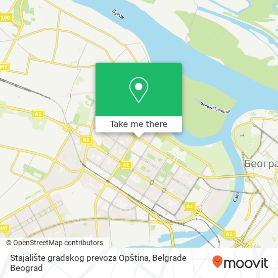 Stajalište gradskog prevoza Opština map