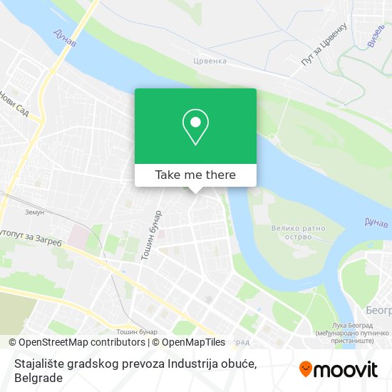 Stajalište gradskog prevoza Industrija obuće map