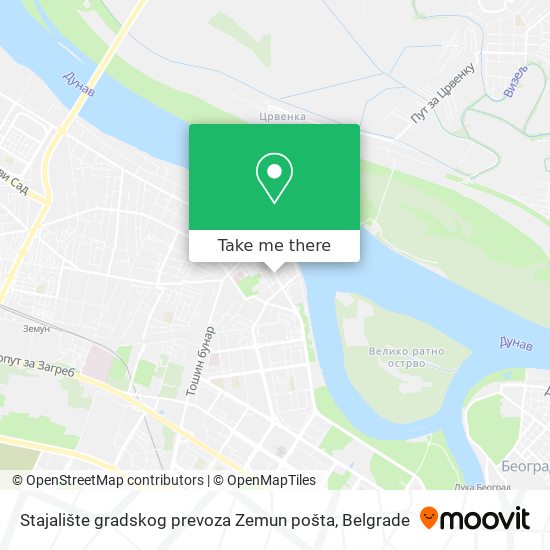 Stajalište gradskog prevoza Zemun pošta map