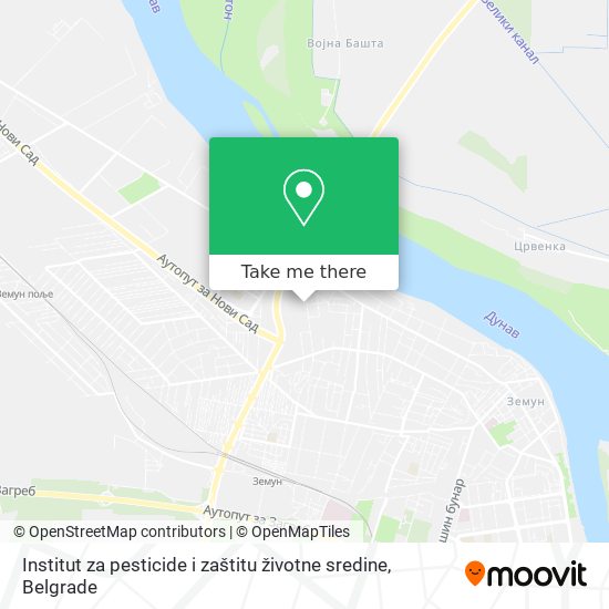 Institut za pesticide i zaštitu životne sredine map