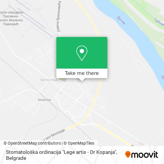 Stomatološka ordinacija "Lege artis - Dr Kopanja" map