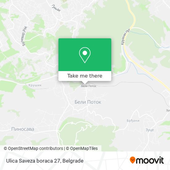 Ulica Saveza boraca 27 map