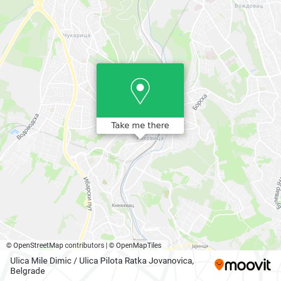 Ulica Mile Dimic / Ulica Pilota Ratka Jovanovica map