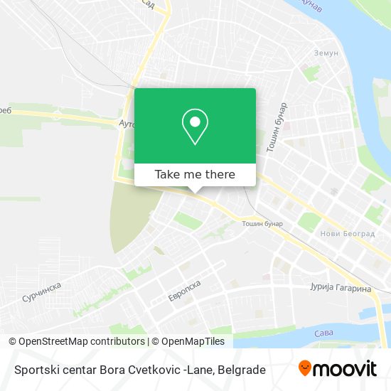 Sportski centar Bora Cvetkovic -Lane map