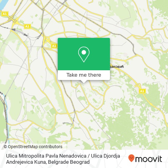 Ulica Mitropolita Pavla Nenadovica / Ulica Djordja Andrejevica Kuna map