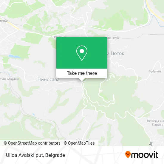 Ulica Avalski put map