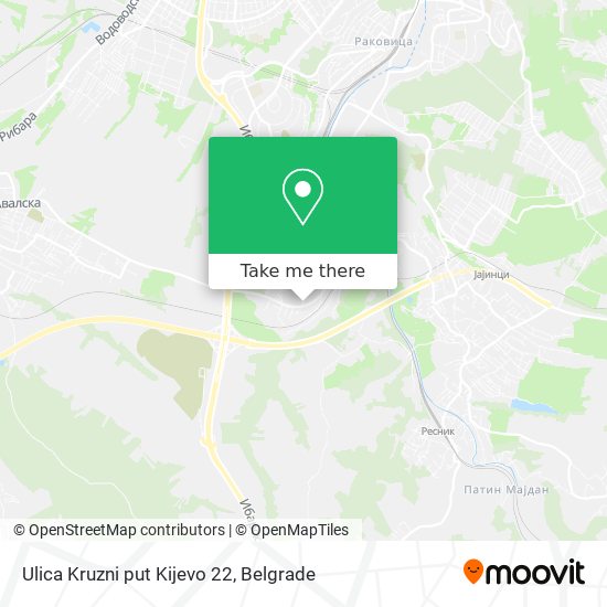 Ulica Kruzni put Kijevo 22 map