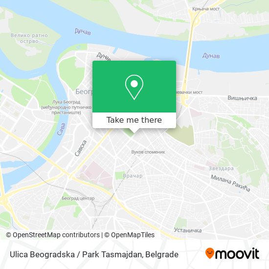 Ulica Beogradska / Park Tasmajdan map