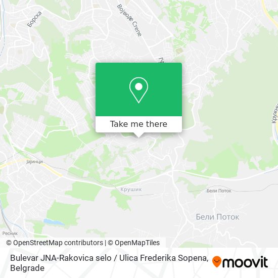 Bulevar JNA-Rakovica selo / Ulica Frederika Sopena map