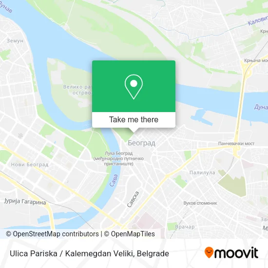 Ulica Pariska / Kalemegdan Veliki map