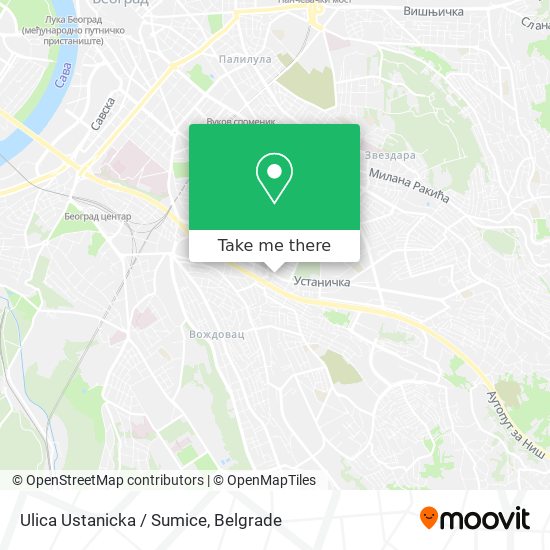 Ulica Ustanicka / Sumice map