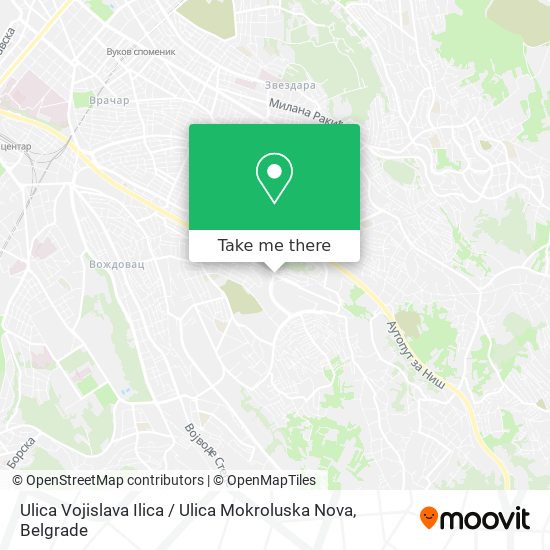 Ulica Vojislava Ilica / Ulica Mokroluska Nova map