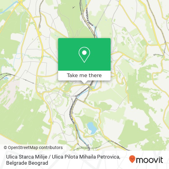 Ulica Starca Milije / Ulica Pilota Mihaila Petrovica map