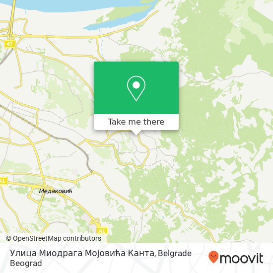 Улица Миодрага Мојовића Канта map