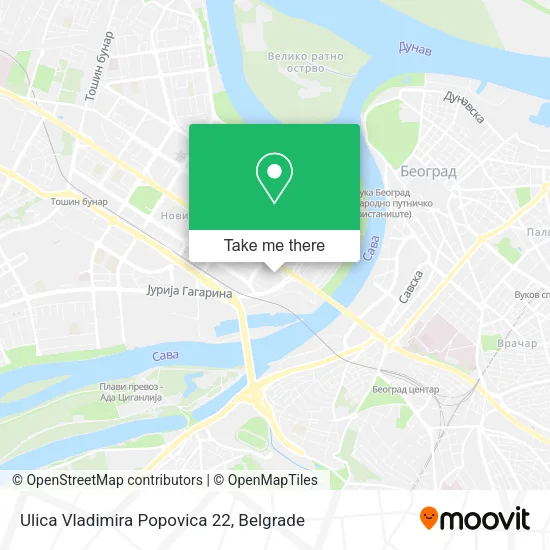 Ulica Vladimira Popovica 22 map