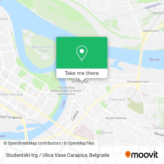 Studentski trg / Ulica Vase Carapica map