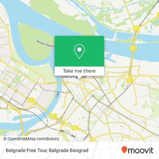 Belgrade Free Tour map