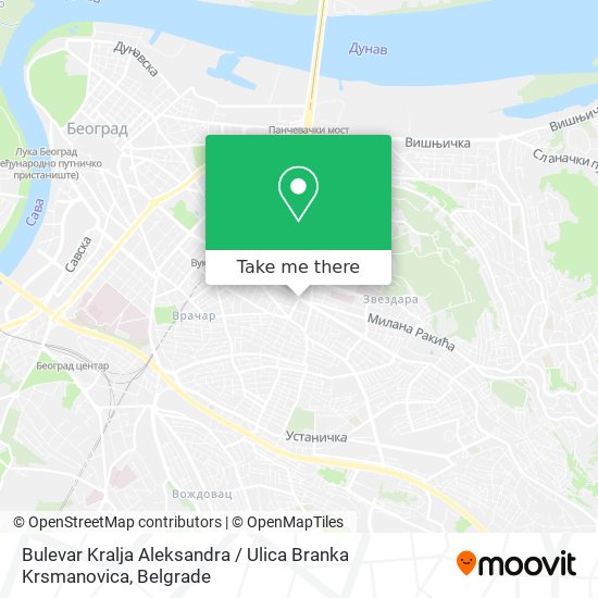 Bulevar Kralja Aleksandra / Ulica Branka Krsmanovica map