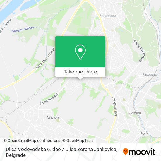 Ulica Vodovodska 6. deo / Ulica Zorana Jankovica map