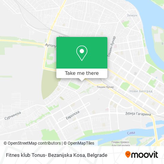 Fitnes klub Tonus- Bezanijska Kosa map