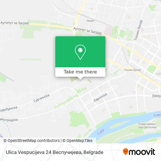 Ulica Vespucijeva 24 Веспучијева map