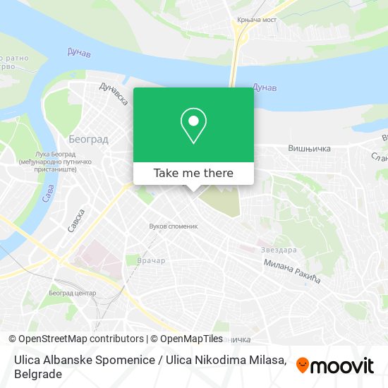 Ulica Albanske Spomenice / Ulica Nikodima Milasa map